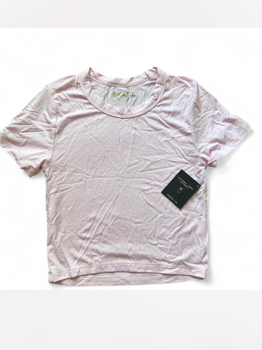 Skatie Light Pink Crewneck Short Sleeve Top